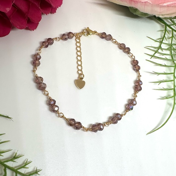 Newmauve Crystal Hand Wired Bracelet